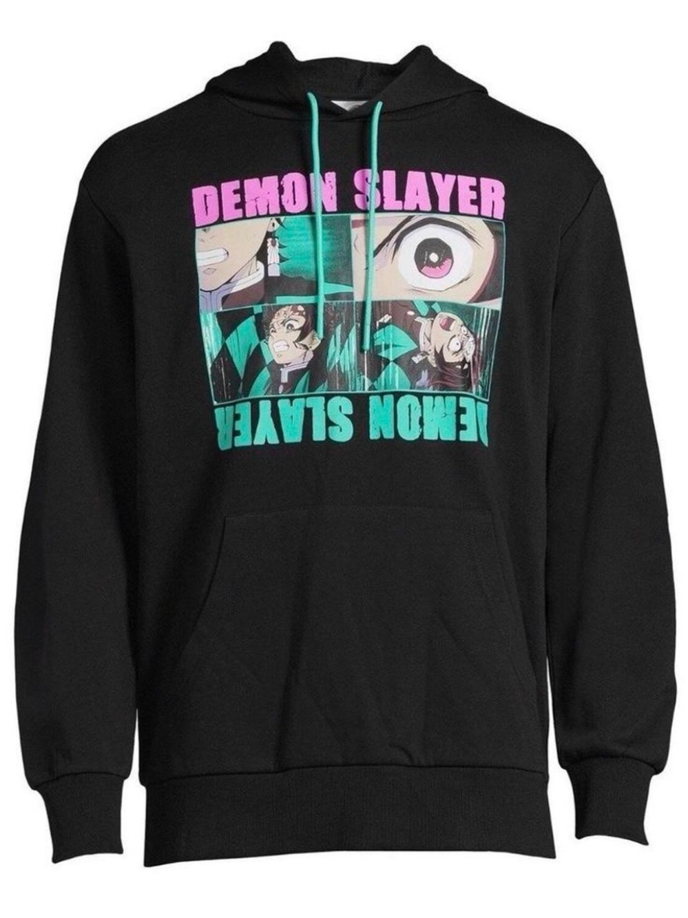 Demon Slayer Black Graphic Hoodie - Official Anime Pullover